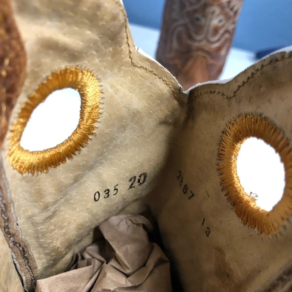 Veronica Palomino Castro kids size 13 western leather boots/035-20 2887/ brown